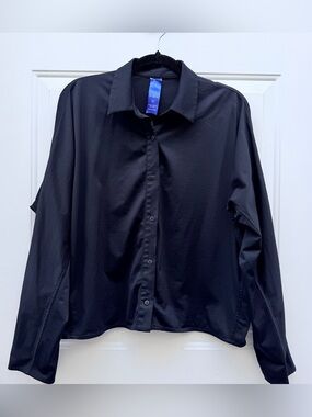 Kit and Ace Women's Black Long Sleeve Button front Shirt Size Medium